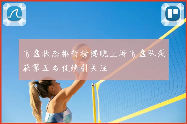 飞盘状态排行榜揭晓上海飞盘队荣获第五名佳绩引关注
