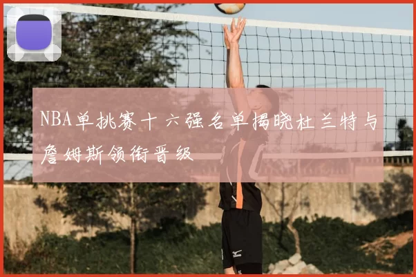 NBA单挑赛十六强名单揭晓杜兰特与詹姆斯领衔晋级